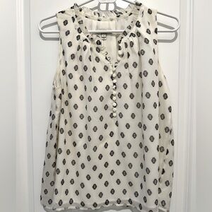 J. Crew silk button neck tank